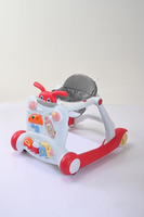 Marche-bébé en plastique 3 modes Walk Rockand Play avec panneau sonore interactif, siège réglable, design pliable, capacité de charge 10 kg, modèle X100