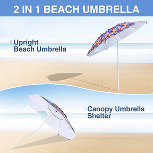 Sombrilla grande de playa con logotipo personalizado, paraguas UV <span class=keywords><strong>para</strong></span> exteriores, Patio, Patio, 8 pies - Product Image 4