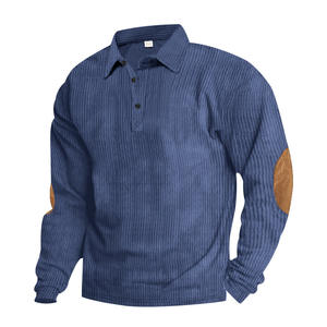 <span class=keywords><strong>Polo</strong></span> Vintage a maniche lunghe in velluto a coste per uomo Outdoor Casual Patch Design popolare nei mercati transfrontalieri - Product Image 6