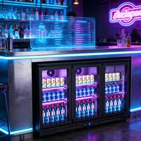 Réfrigérateur de comptoir commercial pour bières, mini-bar avec double porte vitrée pour bars, cafés, restaurants, refroidisseur de boissons