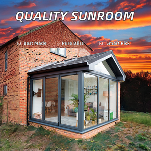 Usine professionnelle petit cadre en aluminium parasols serre à Double vitrage avec moulage de toit en triangle matériau en verre trempé - Product Image 2