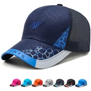 人気デザイン帽子野球帽通気性ランニングメッシュスポーツ帽子在庫ありまたはカスタムOEM