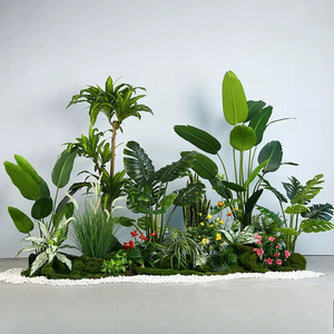 Ensemble de plantes vertes artificielles en plastique pour aménagement paysager intérieur/extérieur, type <span class=keywords><strong>arbre</strong></span>, hauteur 90 cm-300 cm - Product Image 2