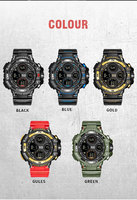 Smael 8022 relojes hombres reloj de pulsera pantalla Dual 12 24 horas muñeca impermeable Digital antisísmico reloj despertador función de sincronización