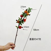 Kunstmatige 5-koppige kleine granaatappeltakken, mini-granaatappelvruchten, decoratief ornament voor woonkamer, tv-kast en tafel