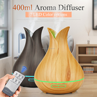 Diffuseur d'huile essentielle, humidificateur d'air 400ml pour parfum de maison avec diffuseur d'arôme de flamme électrique ultrasonique domestique