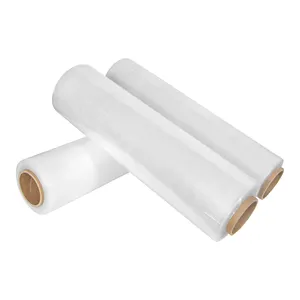 wrap film adhesive lldpe roll hand stretch film wrap plastic roll film transparent pallet stretch wrap