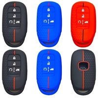 Coque de clé de voiture en silicone antidérapante alvéolée, vente en gros d'usine, pour télécommande 4 boutons avec démarrage à distance et fonction HOLD, compatible avec la coque de clé Civic 11e génération