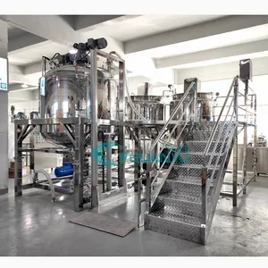 Cream Mixing Machine Guanyu 2000l Fixed Mayonnaise Mixing Tank Cheese Ketchup Paste Mixer Homogenizer Face Care Whitening Cream Making Machine