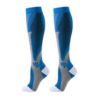 Kaos Kaki Kompresi Setinggi Lutut Motif Kupu-kupu, Bahan Nylon Spandex Lembut, Stoking Panjang, OEM Label Pribadi Kemasan Grosir