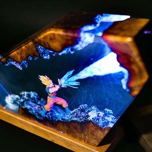 Vente en gros de figurines d'action en PVC de 20 cm, modèle de statue lumineuse en résine époxy de Son <span class=keywords><strong>Goku</strong></span> Saiyan, figurine d'anime Dragon - Product Image 2
