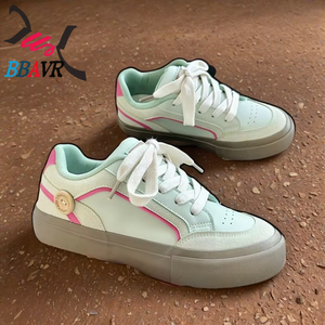 Nuevo Estilo, Zapatos Casuales de Skate para Hombre en Verde Menta, Cuero Genuino, Plantilla de PU Cómoda, Malla Suave de Eva para Mujer, para Parejas - Product Image 2