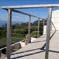 Poteau de garde-corps en câble résistant au vent, en acier inoxydable 316, pour balcon en hauteur