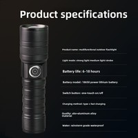 Senter Laser LED Putih Mini IP54 Pengisian Daya USB Tipe-C Pengisian Cepat Fokus Teleskopik Aluminium Jarak Jauh Sangat Terang