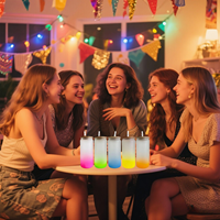 Gobelets en verre à haute teneur en borosilicate Tasses en gros en vrac avec couvercles et pailles Tasses à sublimation Party Favors Bouteille de jus