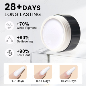 Factory Bulk Milky Super White Hard Uv Gel <b>Extension</b> Gel Super Low Heat Hema Free Tpo Free Builder <b>Nail</b> Gel kg Packing Custom - Product Image 2