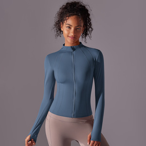 Nouvelle Arrivée Ribbed Zip Hoodie - Contouring Second Skin Top w/Mock Neck | Euro Activewear - Product Image 6