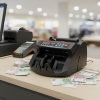 Détecteur de billets UV professionnel GR-2108, compteur de billets portable avec une vitesse de 1000 pièces/minute et une capacité de la trémie de 300 pièces