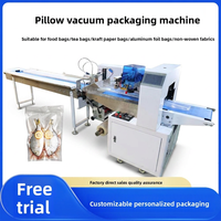 Volledig automatische kussenverpakkingsmachine voor brood, groenten, maancakes, koekjes, snoep, biscuitverpakkingen en verpakkingsapparatuur