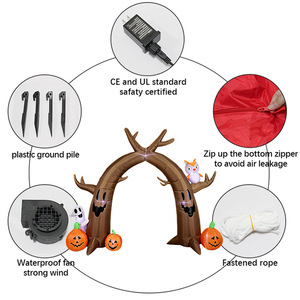 Arco Inflable de 2.4m para Halloween con Diseño de Árbol Seco, Búho Fantasma y Calabaza, Modelo Inflable para Exteriores con Luces LED, Decoración para Patio - Product Image 4