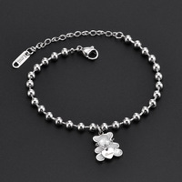 Ensemble collier, bracelet et boucles d'oreilles en acier inoxydable, coquille blanche, ours mignon, cœur, titane, cadeaux classiques, mariages, fêtes, fiançailles