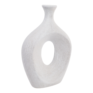Vaso in Ceramica Ovale con Ritagli, Alto, Moderno, Decorativo per Soggiorno, Camera da Letto, Ufficio, Tavolo d'Appoggio - Product Image 3