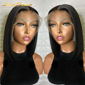 Mới Đến Brazil 8-14 Inch Remy Tóc Ngắn Mượt Thẳng Dệt Bob Ren Phía Trước Tóc Giả Cho Phụ Nữ Da Đen - Product Image 2