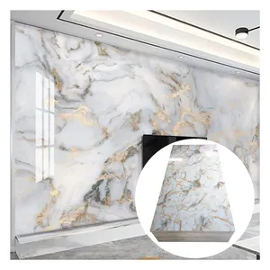 Marble design PVC folha uv para parede decoração