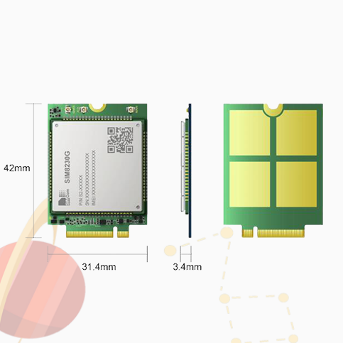 SIM8230G-M.2 SIMCOM 5G Modems R17 5G SA NR Multi-Band SIM8230G M.2 Wireless Networking M2M Project Cellular Modules SIM8230G-M.2