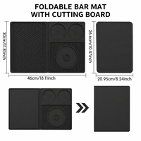 Tapis de bar 4-en-1, accessoires de bar pour la maison, tapis à cocktails multifonctionnel pour comptoir avec planche à découper pour le barman, tapis de bar pour la maison