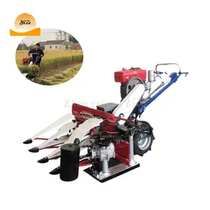 Self Propelled Tractor Mini Rice Wheat Cutting Drying Binding Tying Harvesting Reaper Binder Machine For Farm