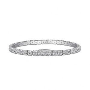 Dylam High Top Jewelry S925 <b>Silver</b> 2.5mm D Color VVS1 Moissanite Stone Gem Tennis <b>Bracelets</b> Luxurious Tennis <b>Bangle</b> <b>Bracelet</b> - Product Image 1