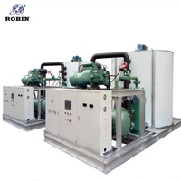Machine à glace flocon 20ton/jour avec neige glace forme 380V compresseur eau-air refroidissement pour 1000kg de stockage dans une usine de glace
