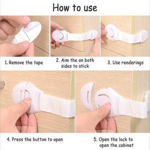 Verrous de sécurité pour enfants Verrou de placard Verrou magnétique pour tiroir Fenêtre coulissante Ensemble Tiroirs Casier Toilette Protection contre les bébés Verrou de sécurité pour bébé - Product Image 3