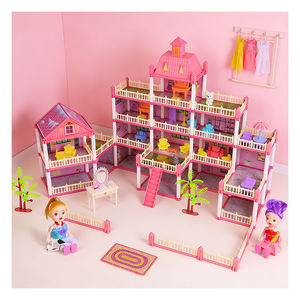 Ensemble de maison de poupée pour salle à manger avec table, chaises et accessoires de cuisine en plastique, jeu d'imitation, cadeau pour enfants unisexes, maison familiale - Product Image 2