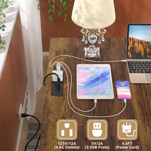 Bureau de direction en forme de L Unikito avec tiroir, prises électriques, ports de charge USB, écologique, gain de place, armoire de rangement pour 2 personnes - Product Image 5