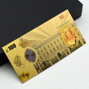 Billet de banque en or 24 carats de la <span class=keywords><strong>Reine</strong></span> Elizabeth II - Cadeau de collection de la famille royale britannique, commémoratif, double face, 13,2x6,5 cm, artisanat artistique - Product Image 4