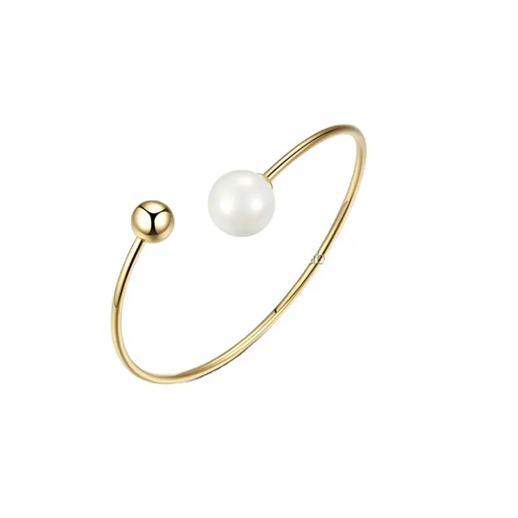 Chapado en oro perla joyería 925 pulsera de plata de la perla de montaje de accesorios de joyería DIY piezas