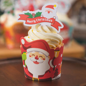 Caja de cartón decorativa <span class=keywords><strong>para</strong></span> hornear de <span class=keywords><strong>cumpleaños</strong></span> de Navidad, juego de tazas de magdalenas enchufables de laminación mate, diseño de Torre de fresa <span class=keywords><strong>para</strong></span> pequeños - Product Image 4