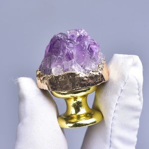 Amethyst alami Cluster kabinet pegangan pintu kabinet laci Amethyst Cluster kenop tarik pegangan - Product Image 2