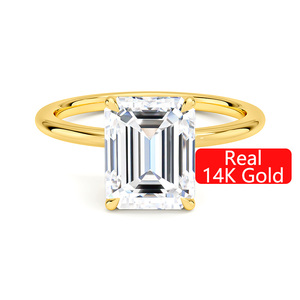 Fabricant <span class=keywords><strong>de</strong></span> bijoux fins, design minimaliste, <span class=keywords><strong>bague</strong></span> <span class=keywords><strong>de</strong></span> fiançailles pour femme, 1ct, 2ct, 3ct, émeraude, moissanite, <span class=keywords><strong>diamant</strong></span> - Product Image 1