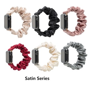 2024 luxe femmes élastique chouchou bracelets de montre Polyester montre bracelet de remplacement pour <span class=keywords><strong>Apple</strong></span> Watch Band série 9 <span class=keywords><strong>8</strong></span> 7 41MM <span class=keywords><strong>45MM</strong></span> - Product Image 4