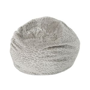 DB Yasmin 3 Foot <b>Bean</b> <b>Bag</b> Sofa Rounded Faux <b>Fur</b> with Grey Pebble Pattern - Product Image 1