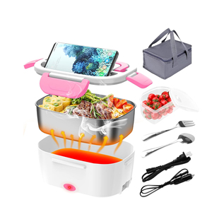 110V/12V Stainless Steel Construction Thermal Heating Electric <b>Lunch</b> <b>Box</b> with Carry Bag for Kitchen Use Portable Design - Product Image 1