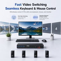 Conmutador KVM HDMI 4K60 de 2 Puertos, Conmutador USB 3.0 de 4 Puertos para Compartir Teclado, Ratón y Monitor con Control Remoto IR RS232