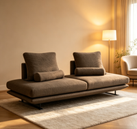 Modernes Quadratisches Holzrahmen-Luxus-Modulares Sofa-Set mit Mikrofaser-Stoff, Gestepptem Design, Schwammfüllung und Drehbarer Rückenlehne für
