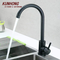 Robinets classiques en acier inoxydable robinet de cuisine noir mélangeur d'eau chaude et froide robinet de cuisine pour évier en vente