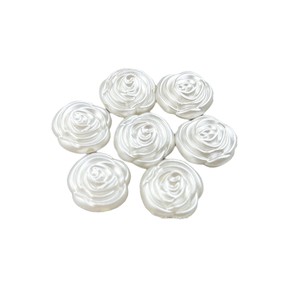Acrylic Rose <b>Beads</b> Off White Double Sided Flower Shape For Bracelet Making DIY Jewelry Components - Product Image 5