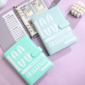 Carnet de budget et d'épargne A5 à couverture rigide en cuir, idéal pour les étudiants, défi d'épargne de 100 jours, planificateur de budget, cadeau, 80 pages - Product Image 2