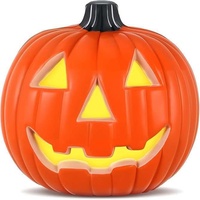 Lanterne citrouille d'Halloween lumineuse en plastique pour usage intérieur/extérieur, grandes décorations